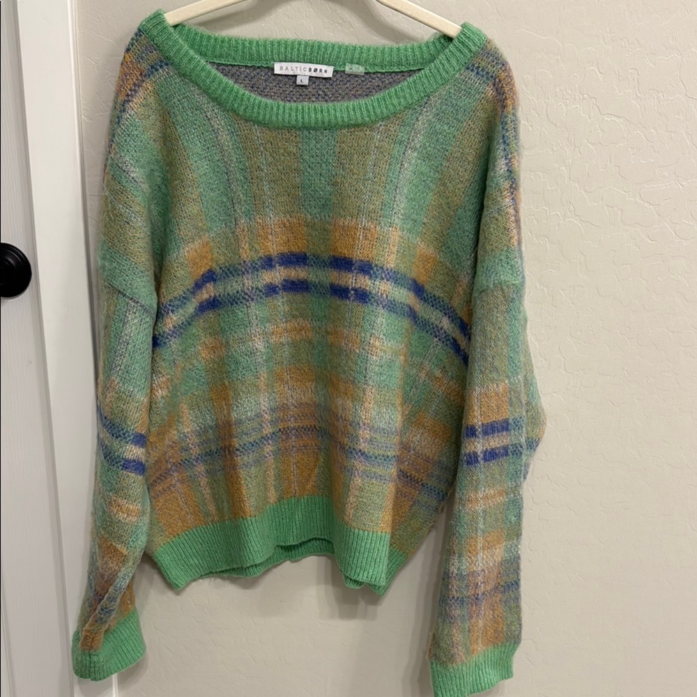 Eileen Fisher Green Plaid Women's Sweater